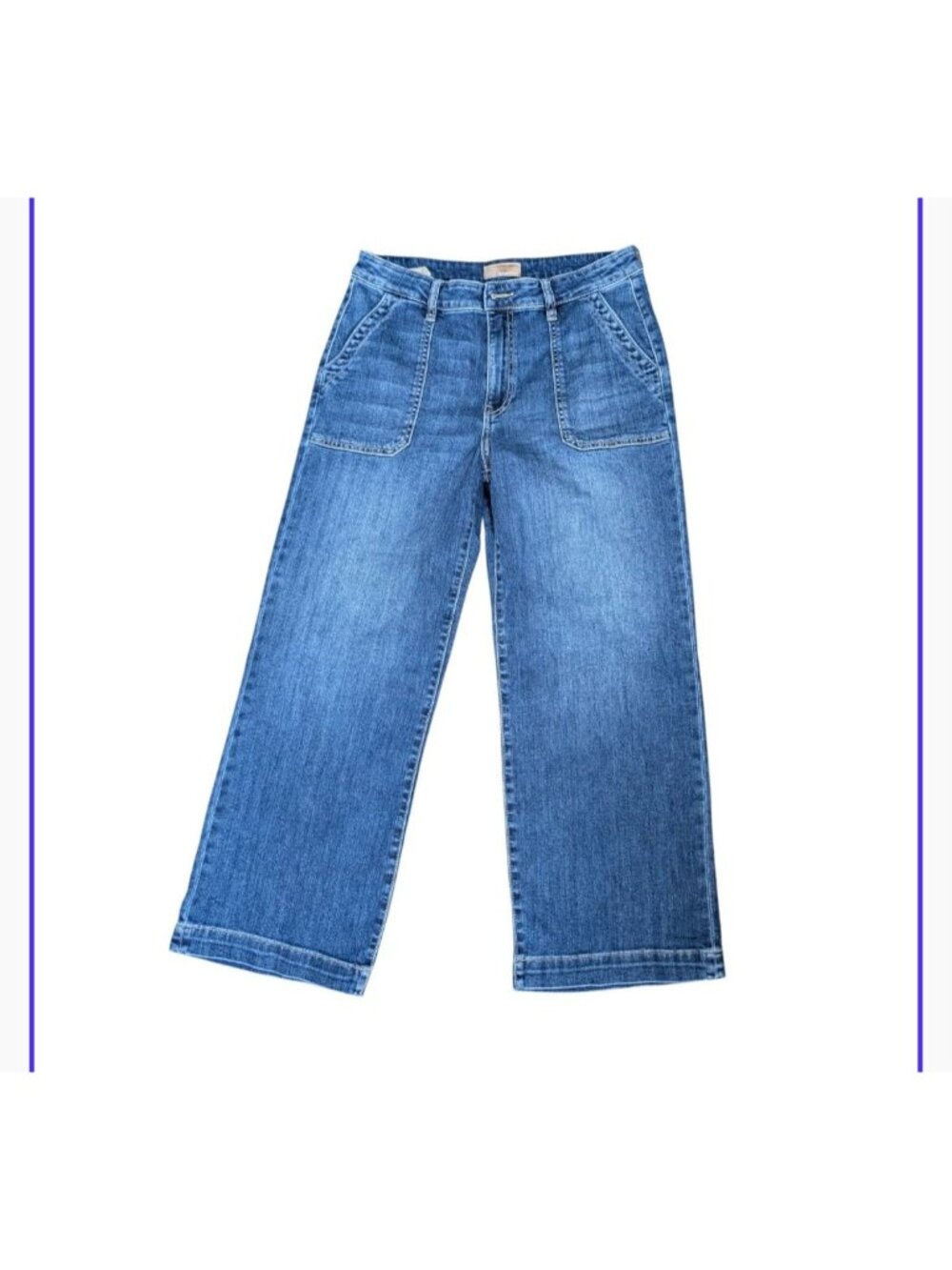 Kut The Kloth Charlotte Wide Leg Jeans Size 10 High Rise Blue Denim Women's